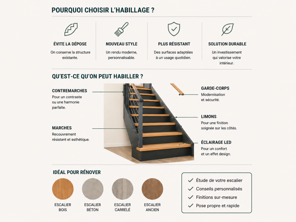 Choix des options d'habillage pour un escalier