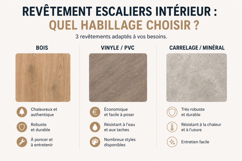 Choix de revêtement pour un escalier d'intérieur