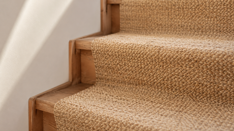 Escalier en jonc de mer usé : comment le rénover sans gros travaux ? Escalier en jonc de mer