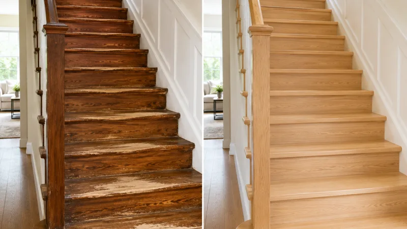 Rajeunir un escalier en bois : toutes les solutions selon votre situation Comparaison escalier rénové
