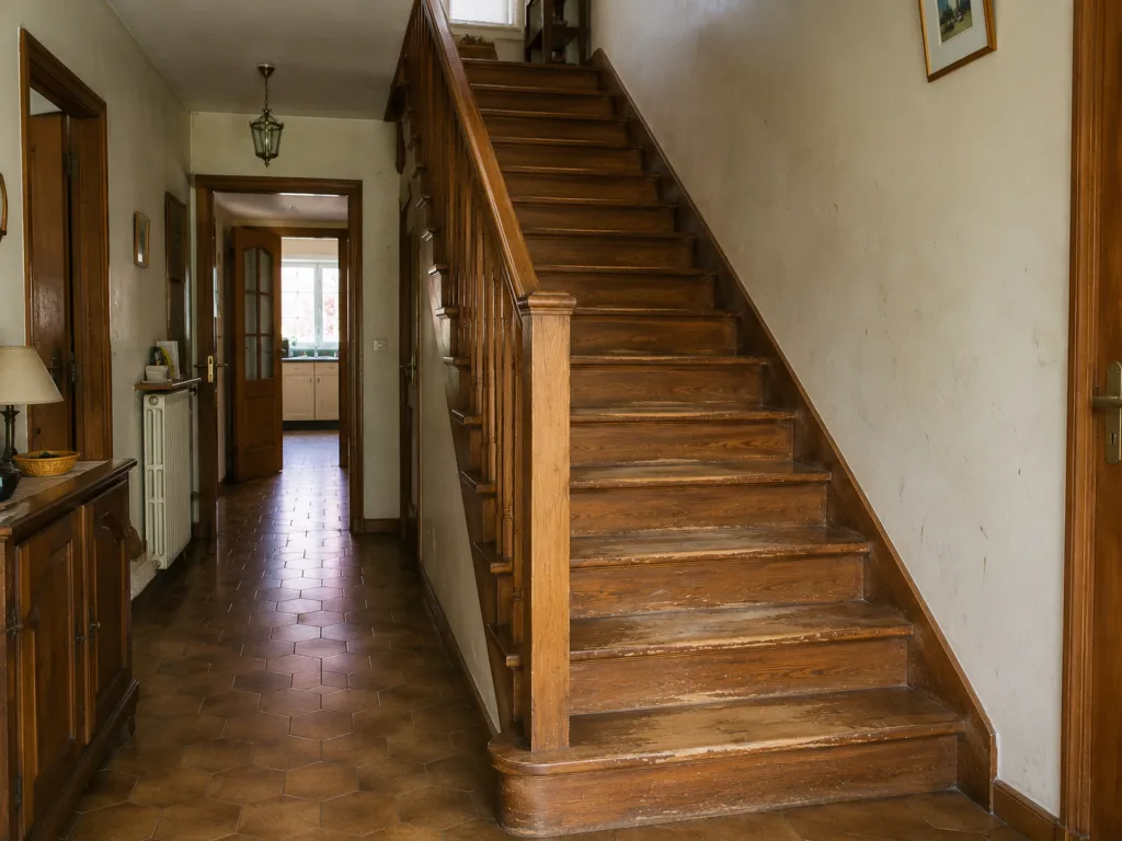 Escalier moche et ancien