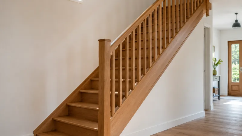 Escalier bois dans un hall d'entrée