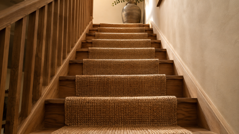 La toile de jute sur un escalier : bonne idée, limites et alternatives Escalier en toile de jute