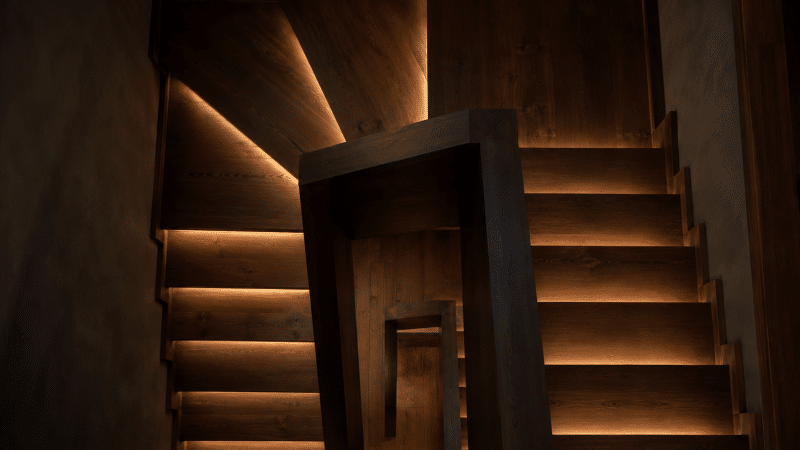 Éclairage LED pour un escalier intérieur : solutions, installation et budget Escalier avec LED