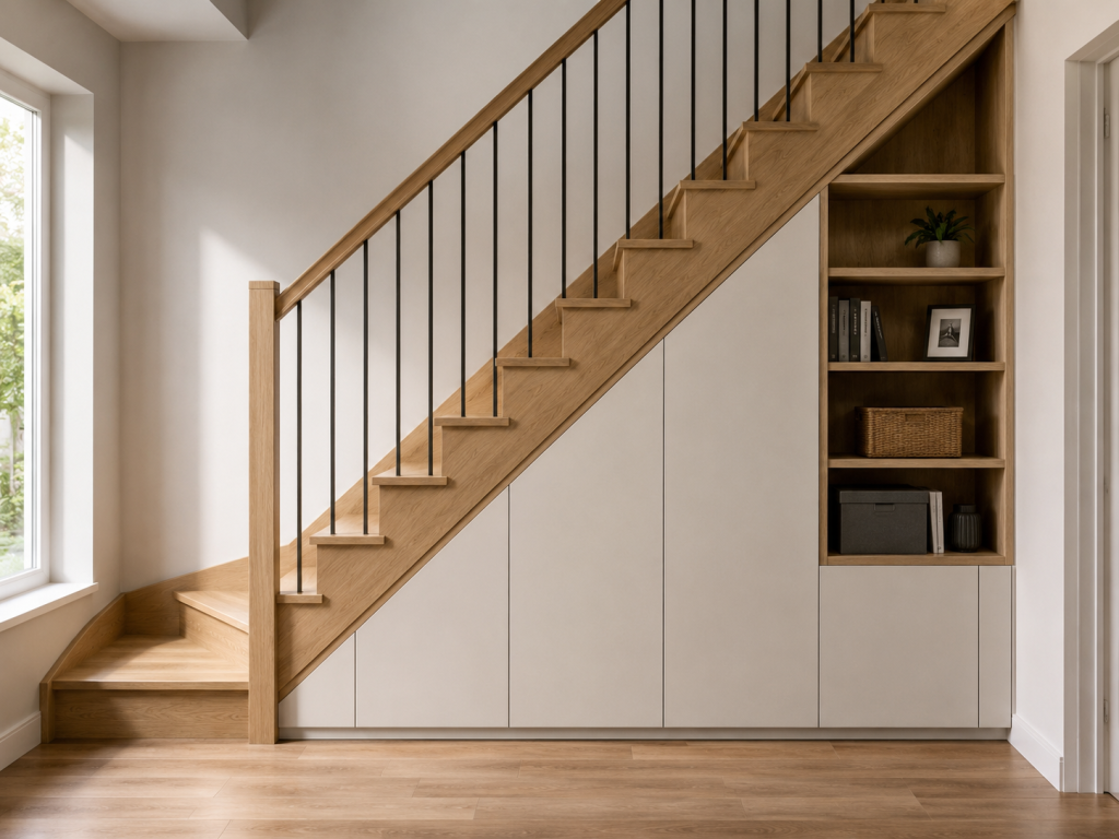 Escalier quart tournant avec rangement