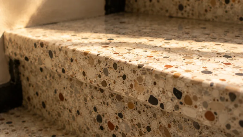 Marche d'escalier en terrazzo