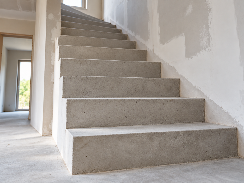 Escalier en béton à nu