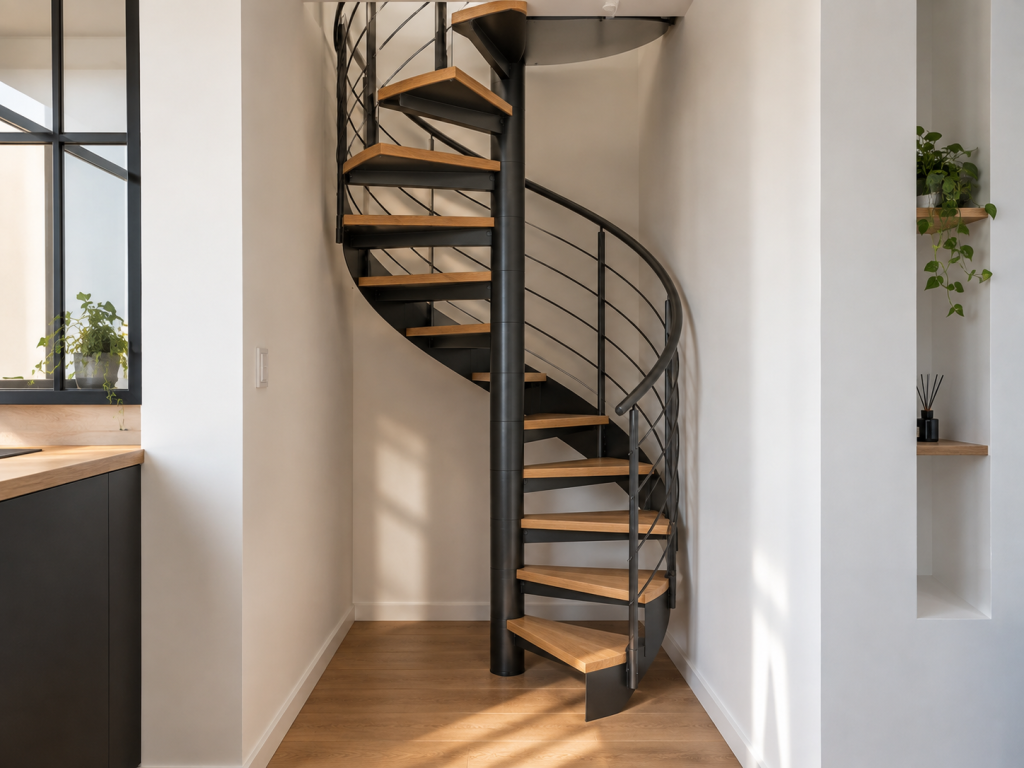 Escalier en colimaçon étroit