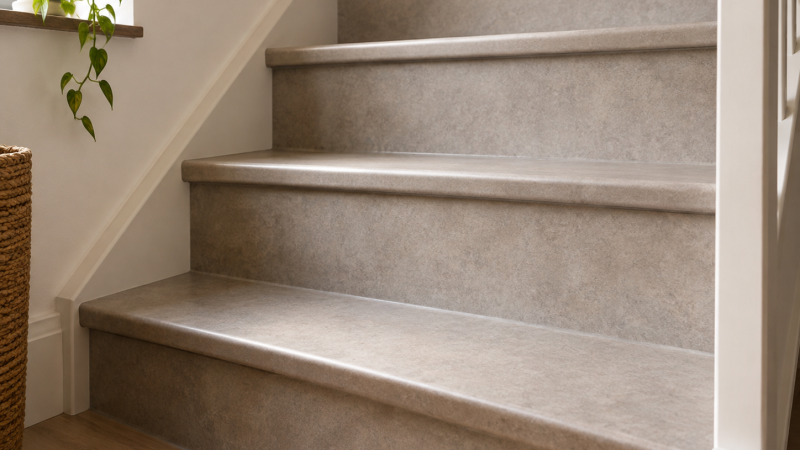 Linoléum (lino) pour escalier : caractéristiques, pose et rénovation Escalier en lino