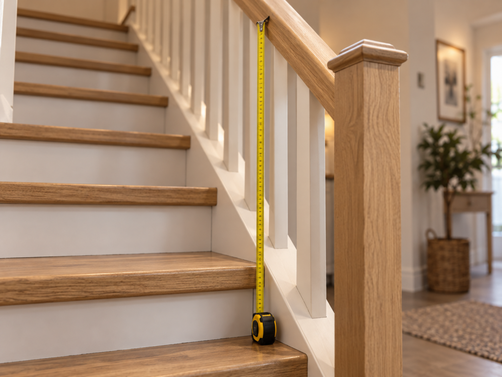 Mesure de la hauteur du garde-corps d'un escalier