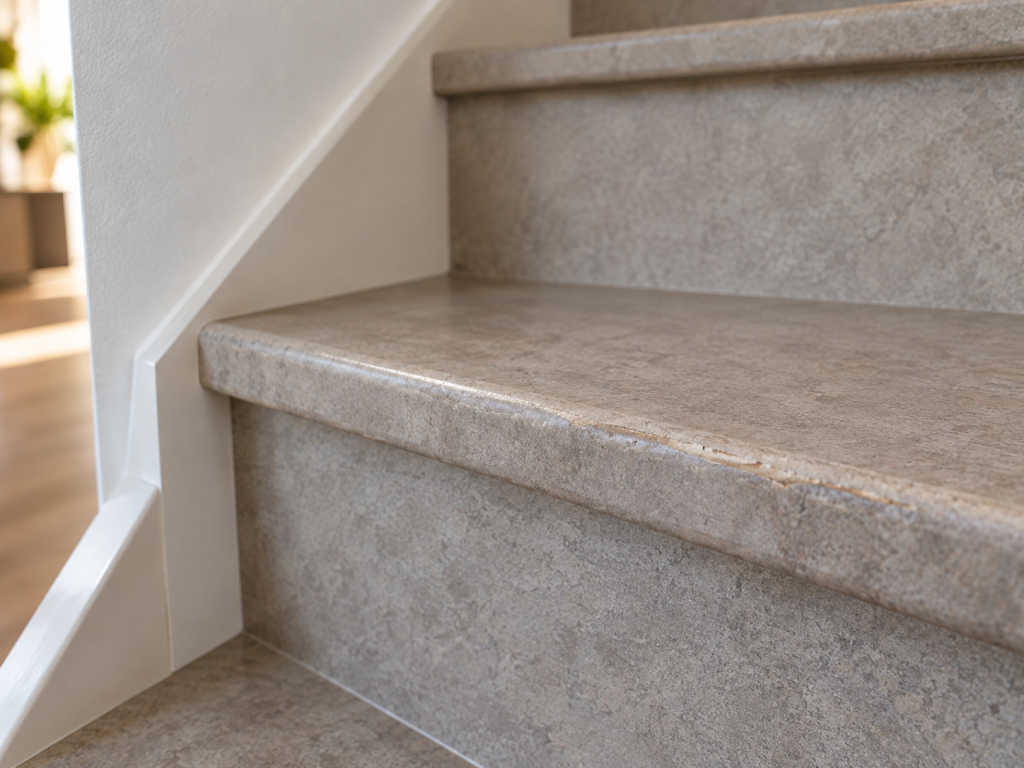 Usure du lino sur un escalier