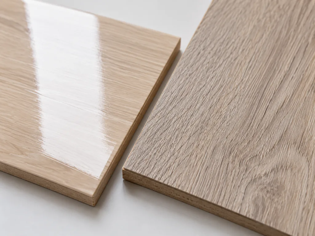 Échantillons de bois brillant et texturé