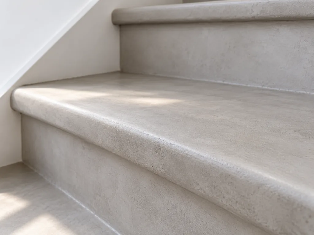 Escalier minimaliste en béton gris