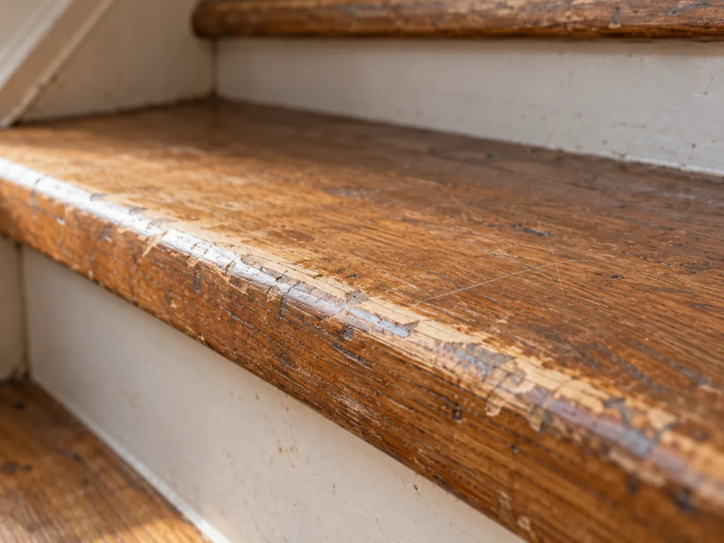 Marche d'escalier usée