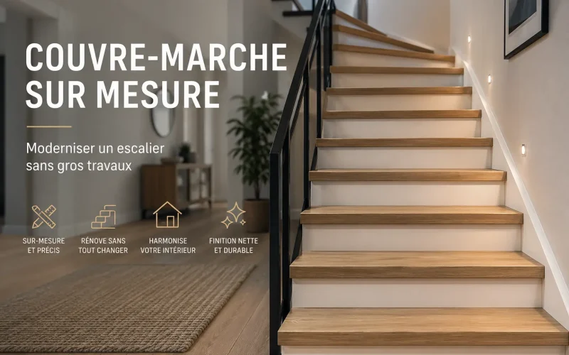 Couvre-marche sur mesure : moderniser un escalier sans gros travaux