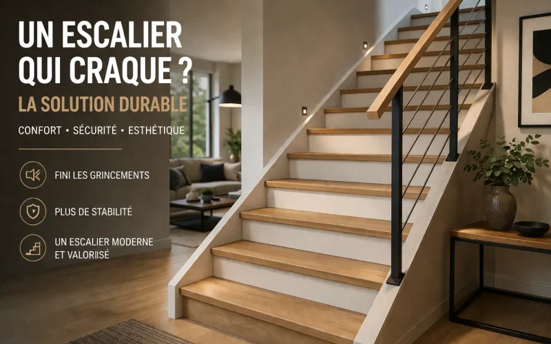 Escalier qui grince : comprendre l&rsquo;origine du bruit et choisir une solution durable