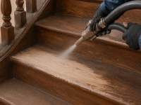 Aérogommage d&rsquo;escalier : principe, avantages, prix et quand y recourir
