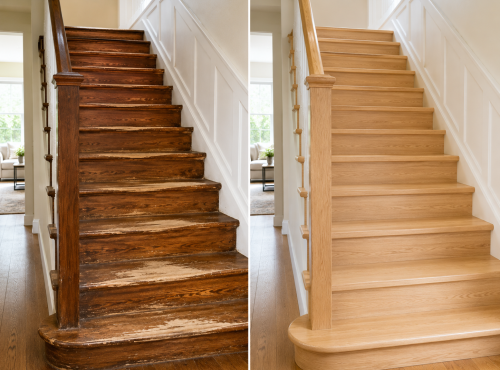 Comparaison escalier rénové