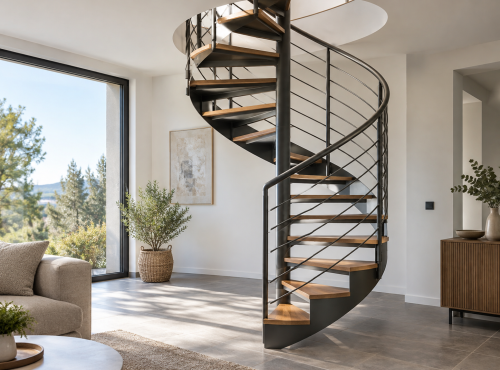 Escalier en colimaçon dans une maison