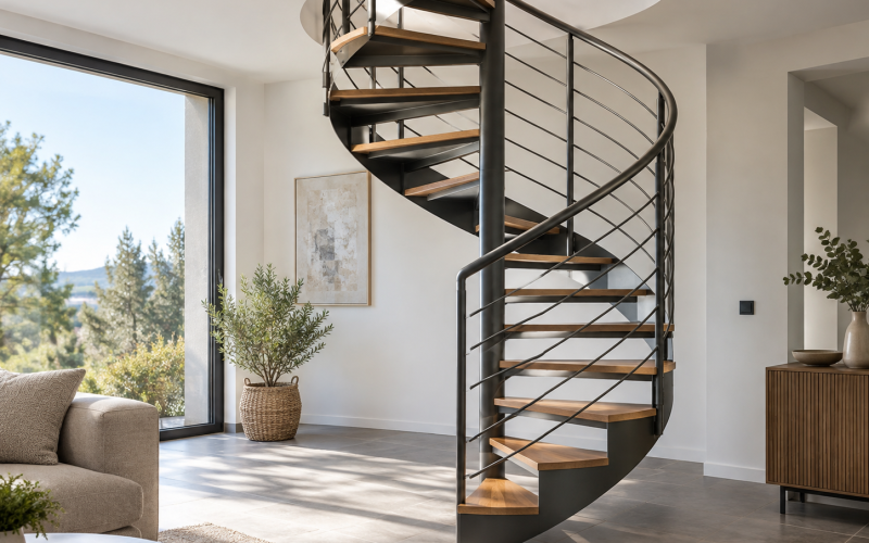 Escalier en colimaçon dans une maison