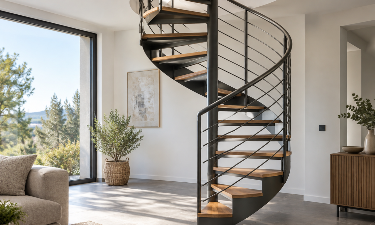 Escalier en colimaçon dans une maison