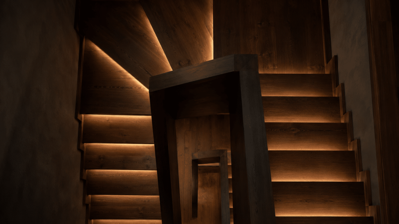 Escalier avec LED