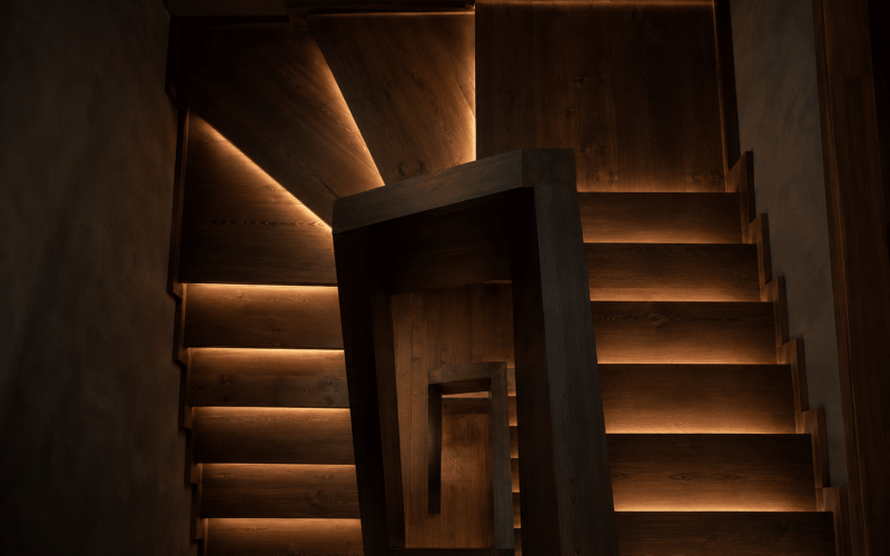Escalier avec LED