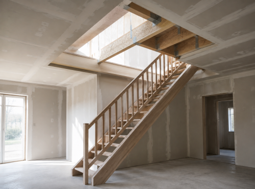 Escalier d'une maison en construction