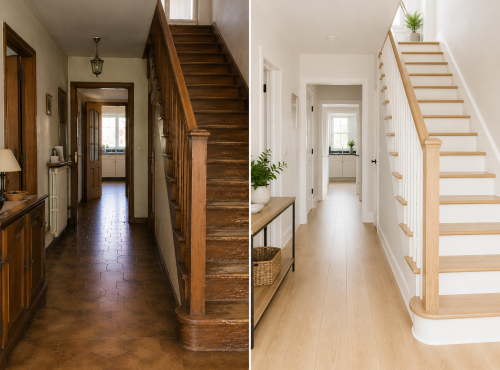 Escalier moche : avant-après