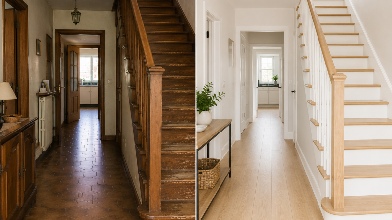 Escalier moche : avant-après
