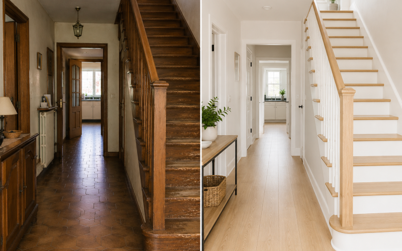 Escalier moche : avant-après