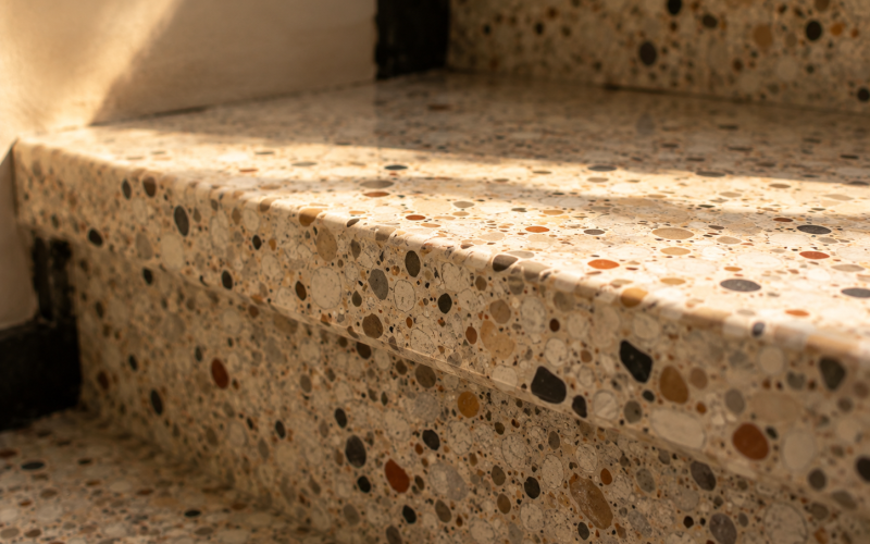 Marche d'escalier en terrazzo