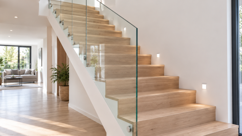 rambarde d'escalier en verre