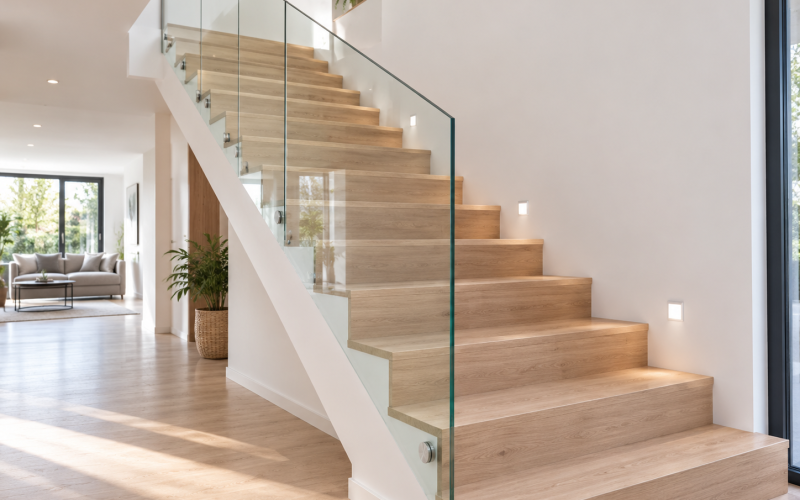 rambarde d'escalier en verre