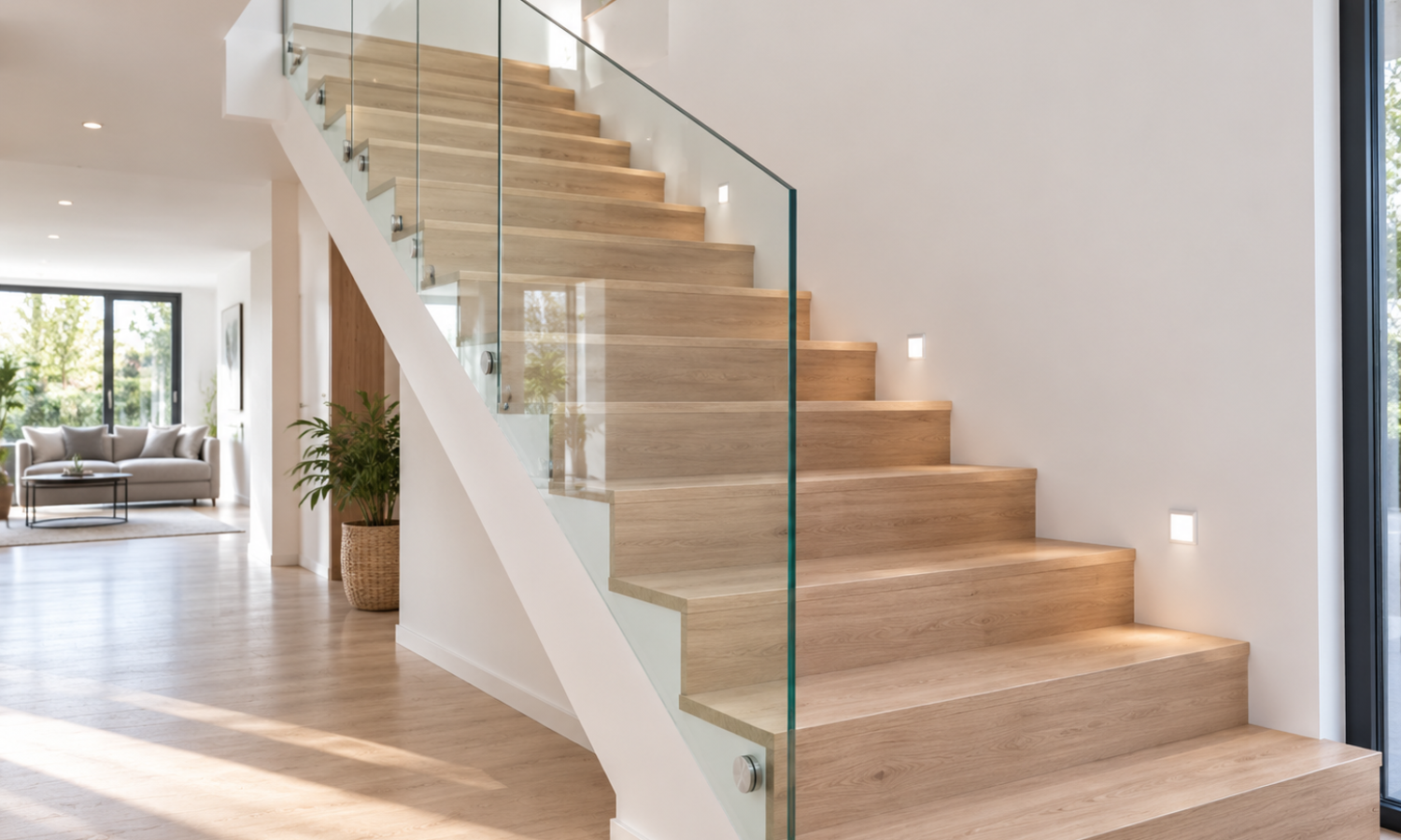 rambarde d'escalier en verre